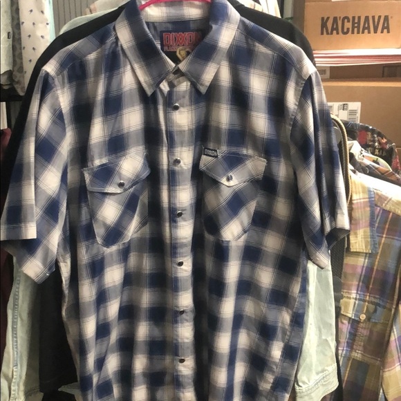 DIXXON “Marshall” Blue and White Casual Button Down Shirt - Picture 1 of 6